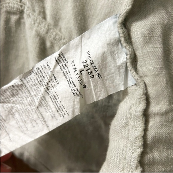 Dolcezza Linen Open Front Crop Cardigan Jacket - Picture 4 of 5